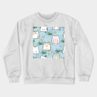 Kawaii Cats Pattern Crewneck Sweatshirt